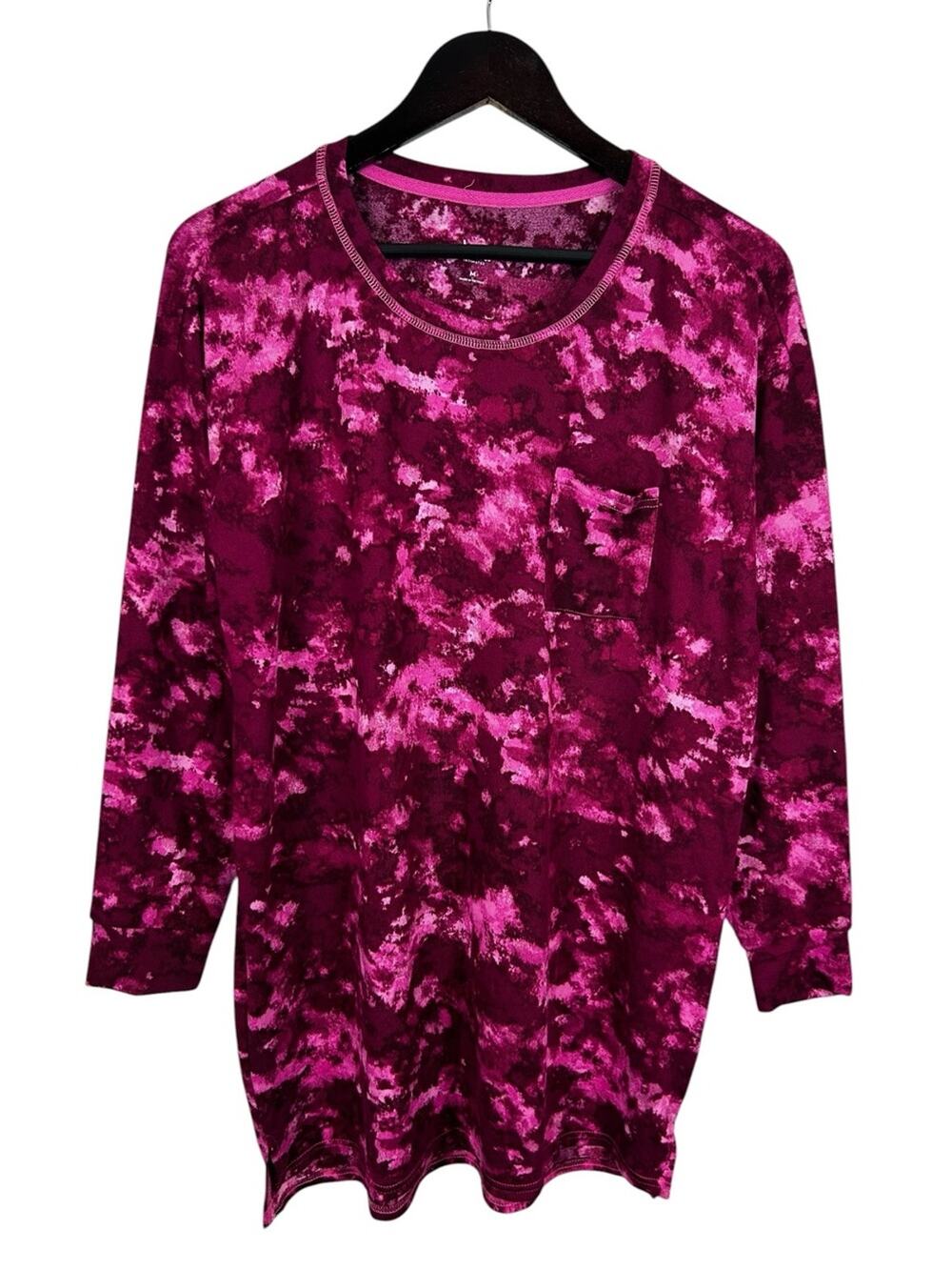 Jenni by Jennifer Moore Women's Pink Tie Dye Sleepshirt Size Medium